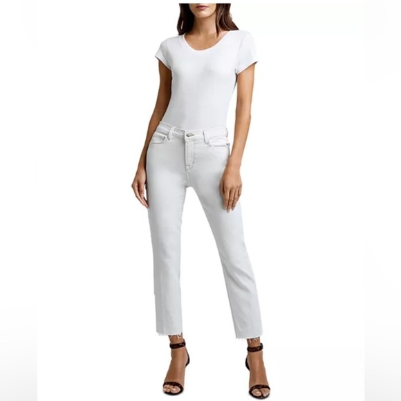 L'AGENCE Denim - NWT L'AGENCE Sada High Rise Cropped Slim Jeans Blanc White